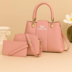 3 Pcs Girl's Rexine Hand Bag Set - Stylish & Versatile