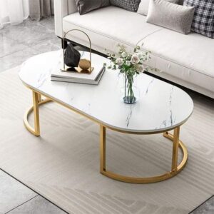 Modern Oval Luxury Center Table Set for Living Room