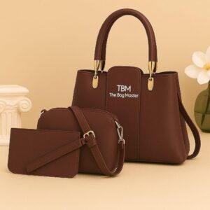 3 Pcs Girl's Rexine Hand Bag Set - Stylish & Versatile