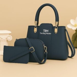 3 Pcs Girl's Rexine Hand Bag Set - Stylish & Versatile