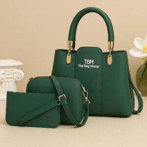 3 Pcs Girl's Rexine Hand Bag Set - Stylish & Versatile
