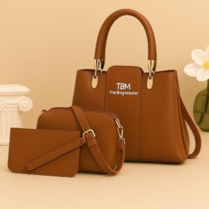 3 Pcs Girl's Rexine Hand Bag Set - Stylish & Versatile