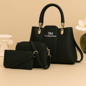 3 Pcs Girl's Rexine Hand Bag Set - Stylish & Versatile
