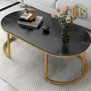 Modern Oval Luxury Center Table Set for Living Room