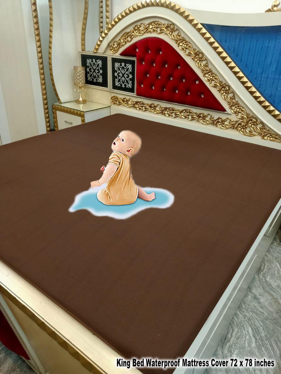 "Waterproof Mattress Protector King Size 72x78 Inch | Bed Cover for Baby & Adult Urine Protection | Washable, Anti-Dust, Spill Resistant Fitted Sheet"